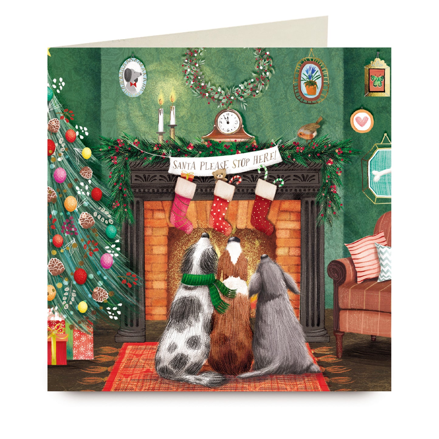 Christmas Cards Pack of 10 - Santa Please Stop Here