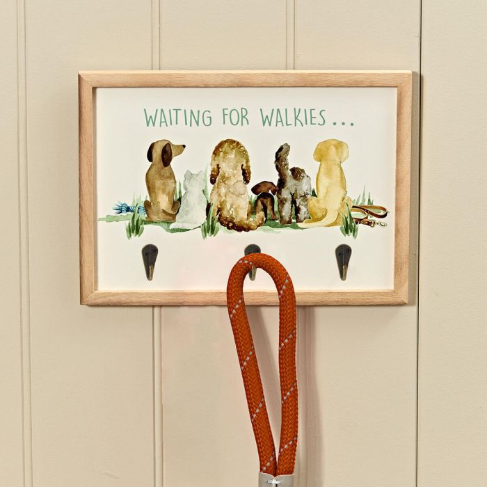 Waiting for walkies dog lead frame with hooks - Richard Lang