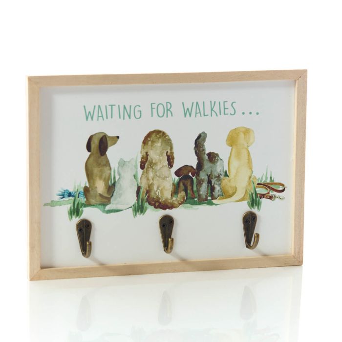 Waiting for walkies dog lead frame with hooks - Richard Lang