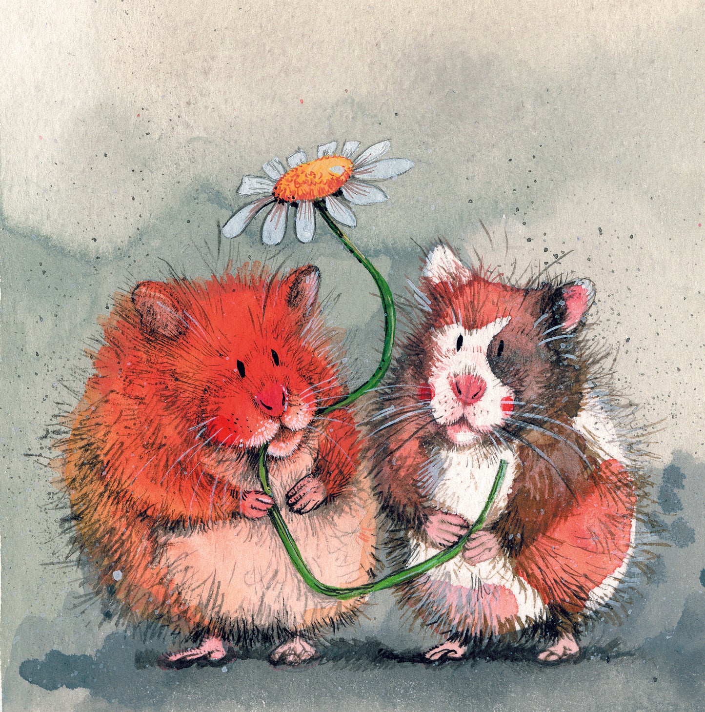 Ginger & Patch Greeting Card - by Alex Clark