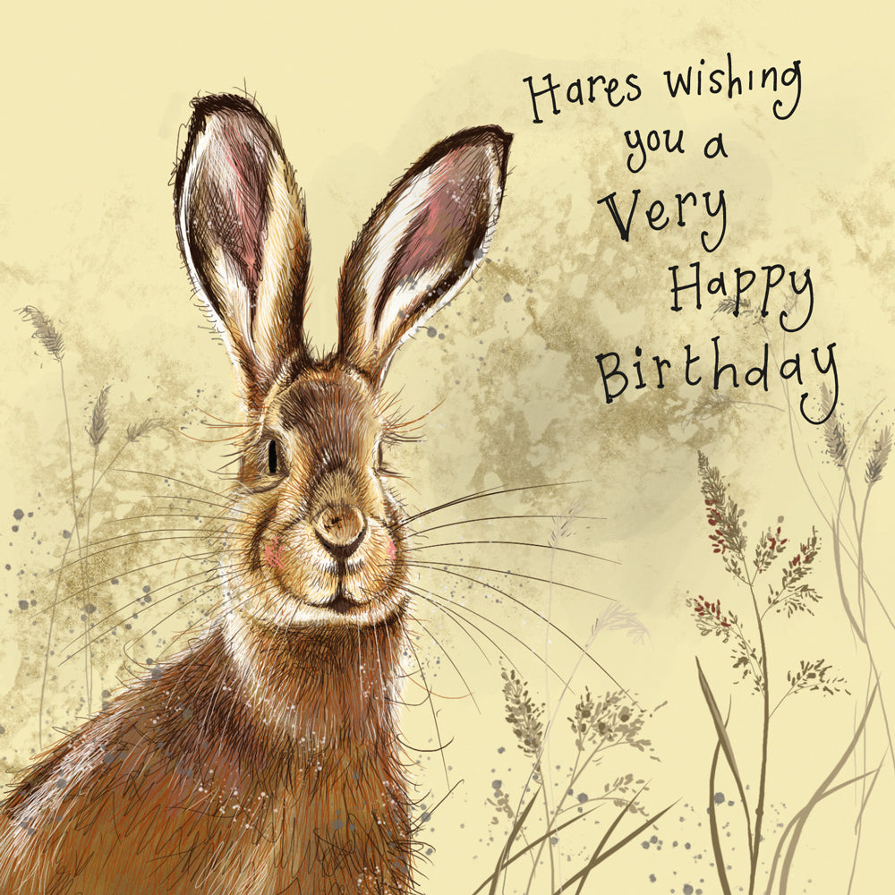 March hare birthday card - by Alex Clark