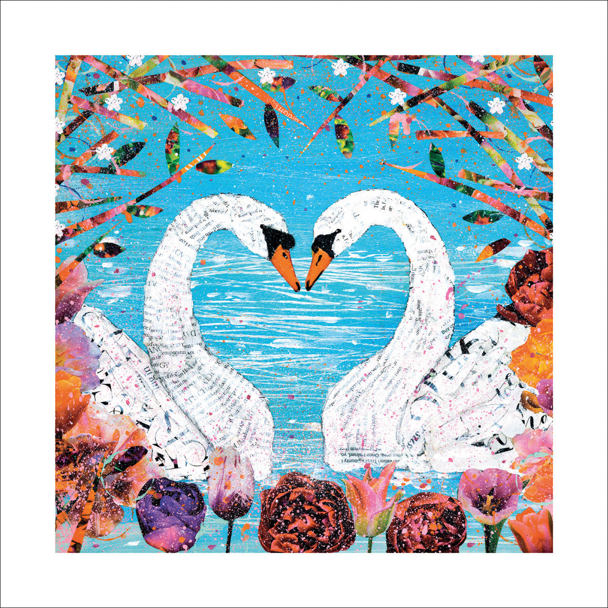 AJS - Royal Beauties Swans Greeting Card - by Adam James Severn