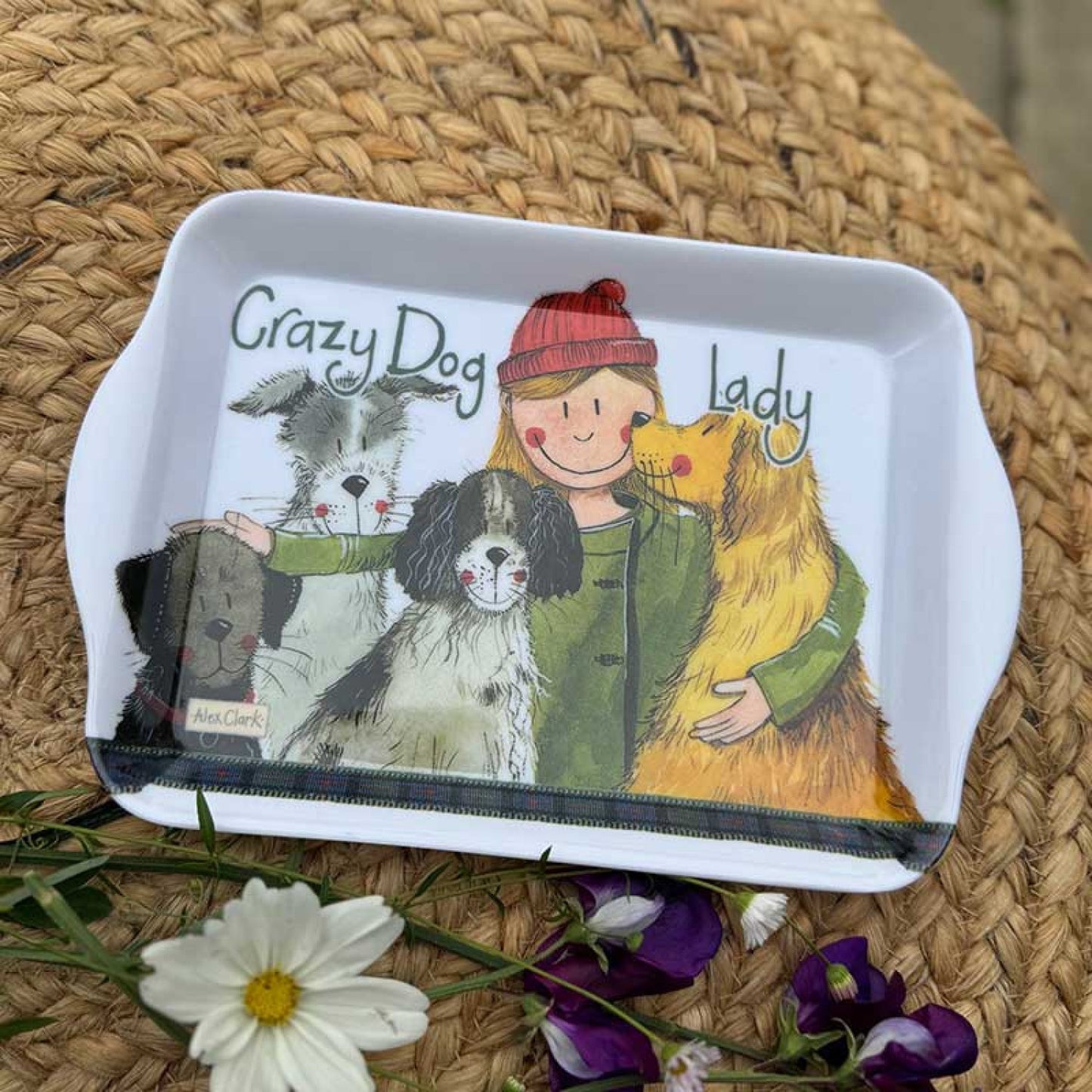 Crazy Dog Lady Small Tray - by Alex Clark