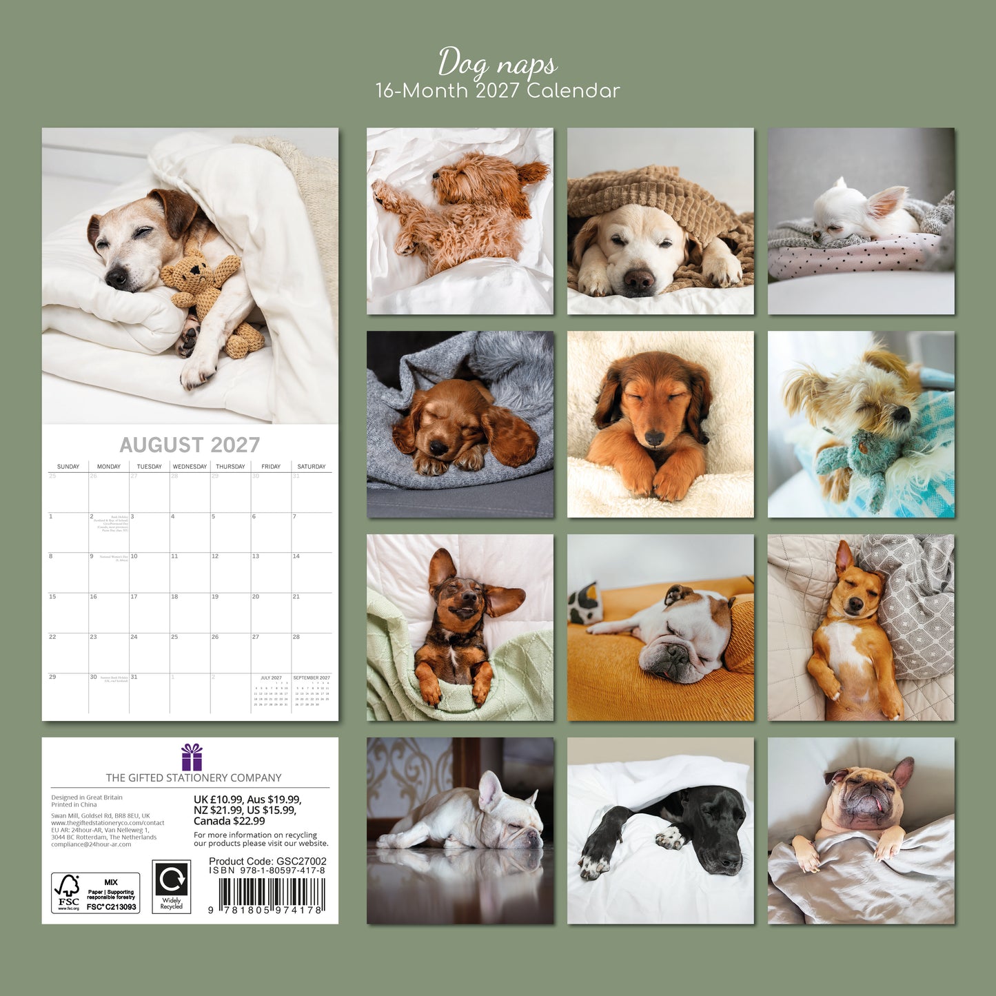 Dog Naps 2027 Square Calendar