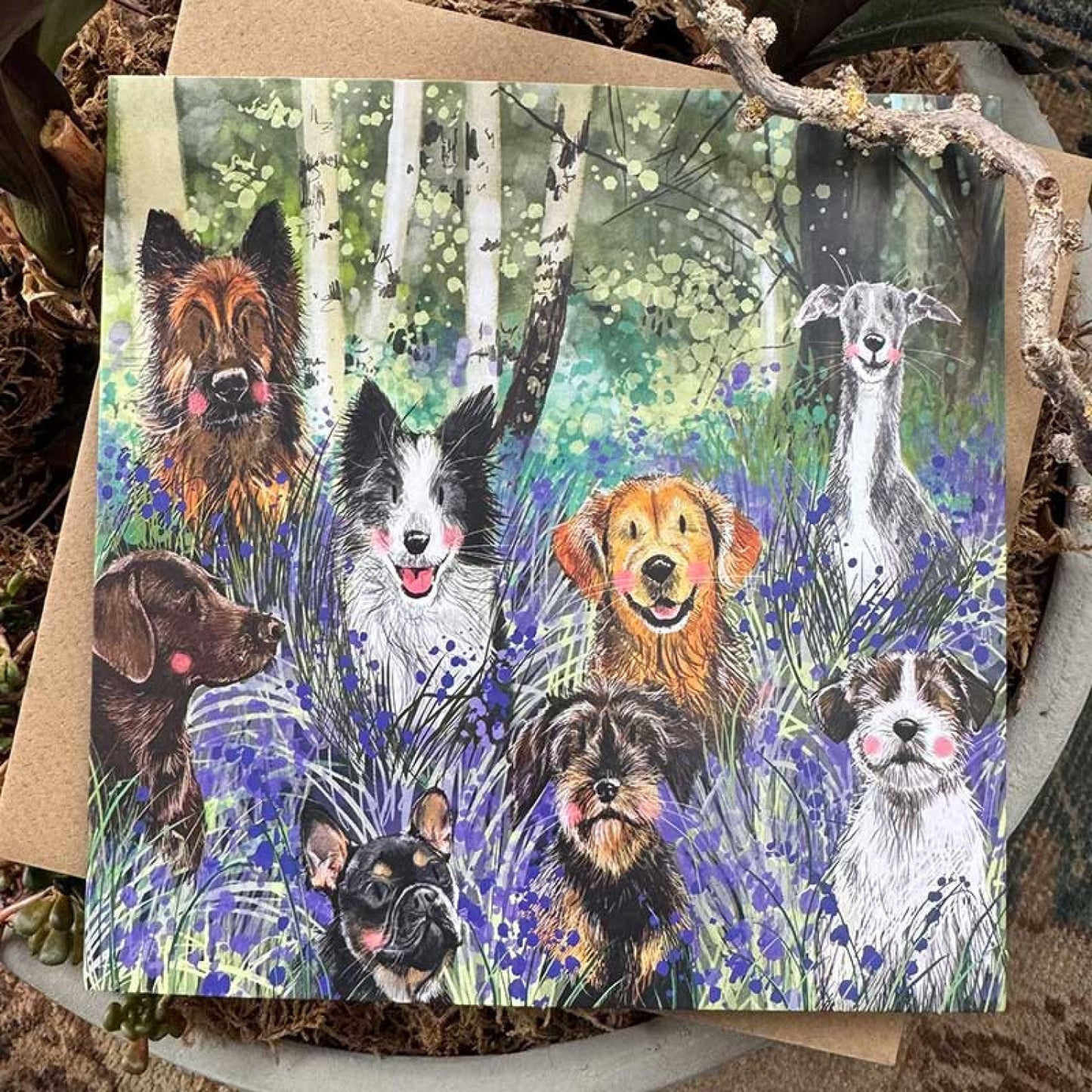 Bluebell Wood Greeting Card - by Alex Clark
