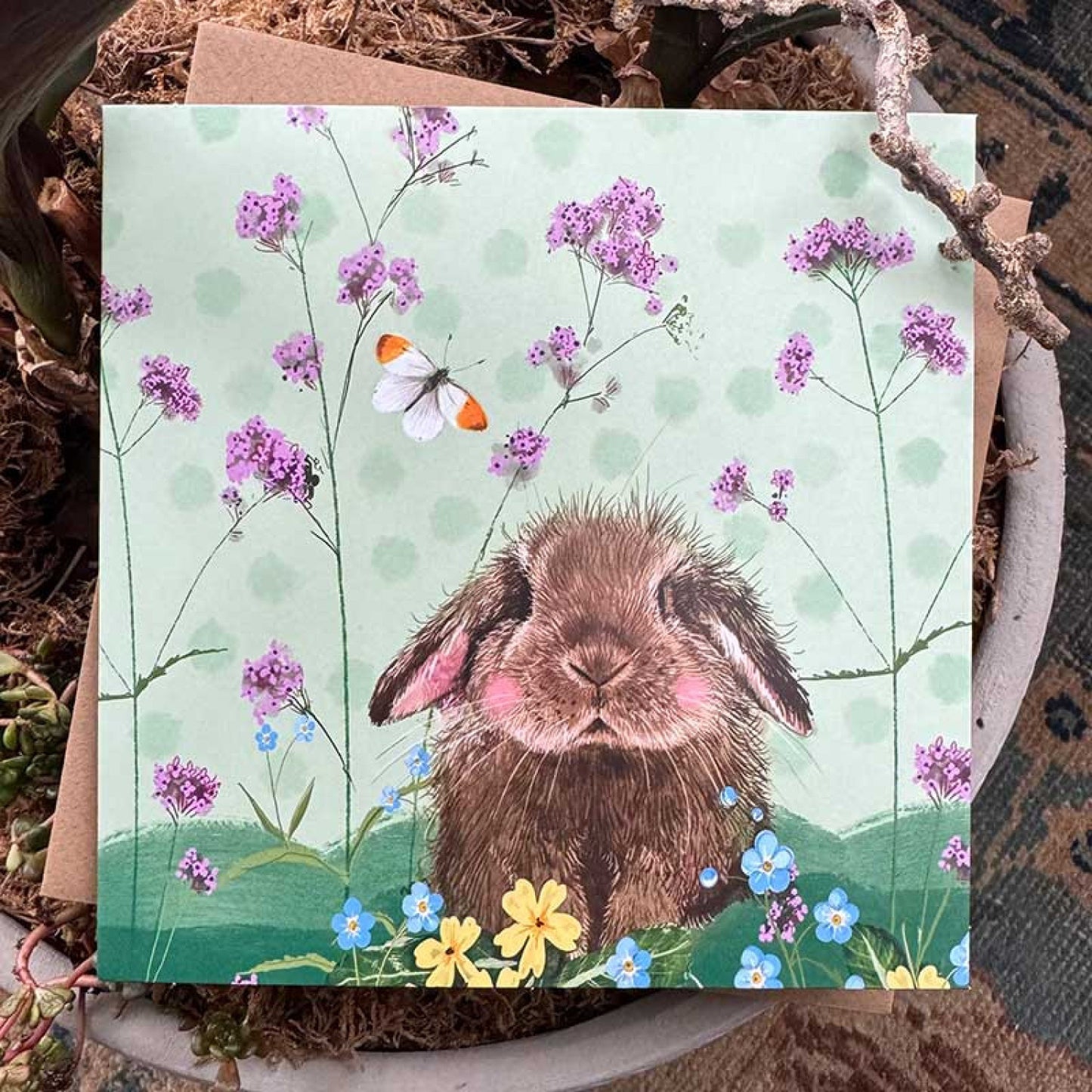 Bramble Rabbit Greeting Card - by Alex Clark