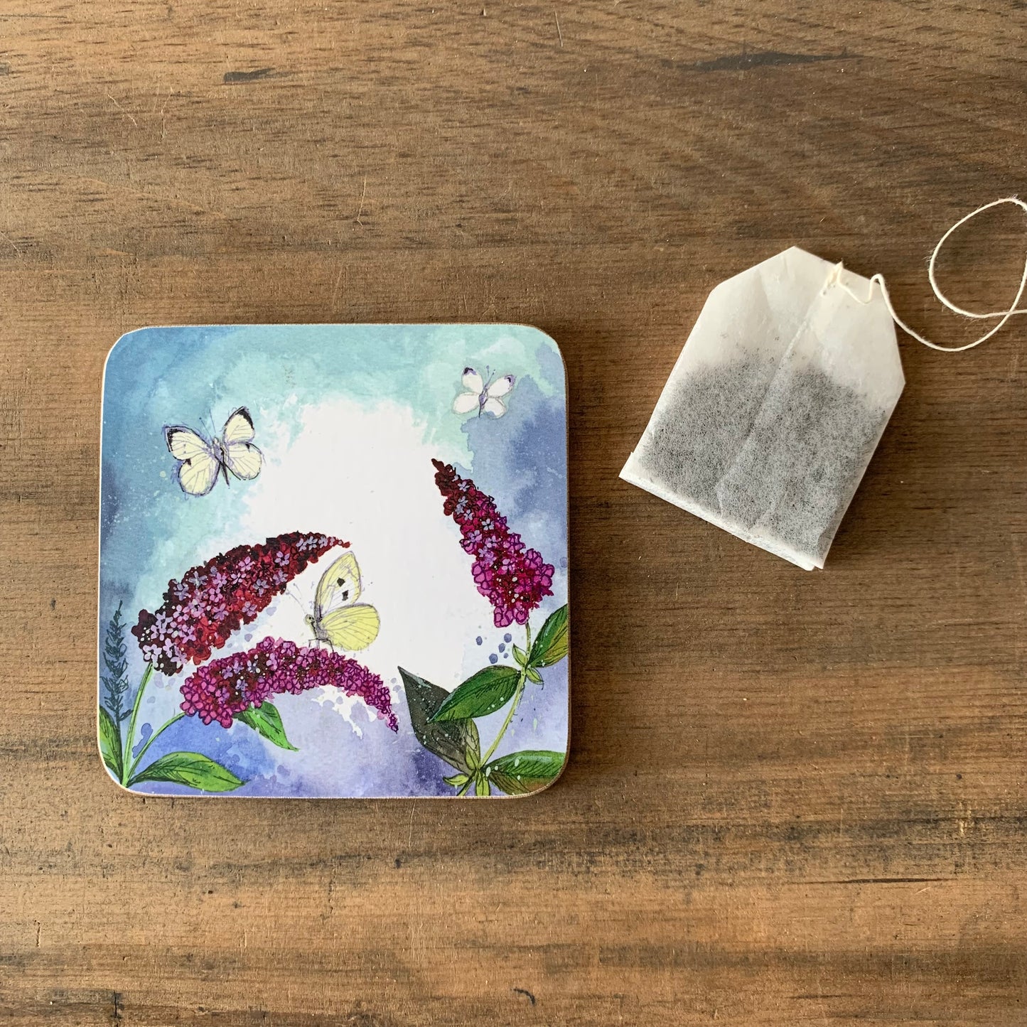 Butterflies & Buddleia Coaster - Alex Clark