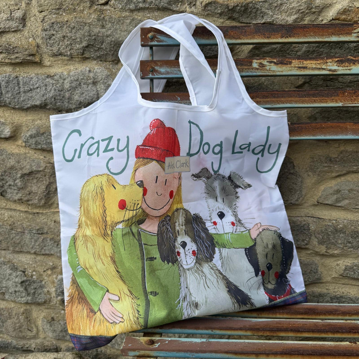 Crazy Dog Lady Reusable Shopping Bag - by Alex Clark