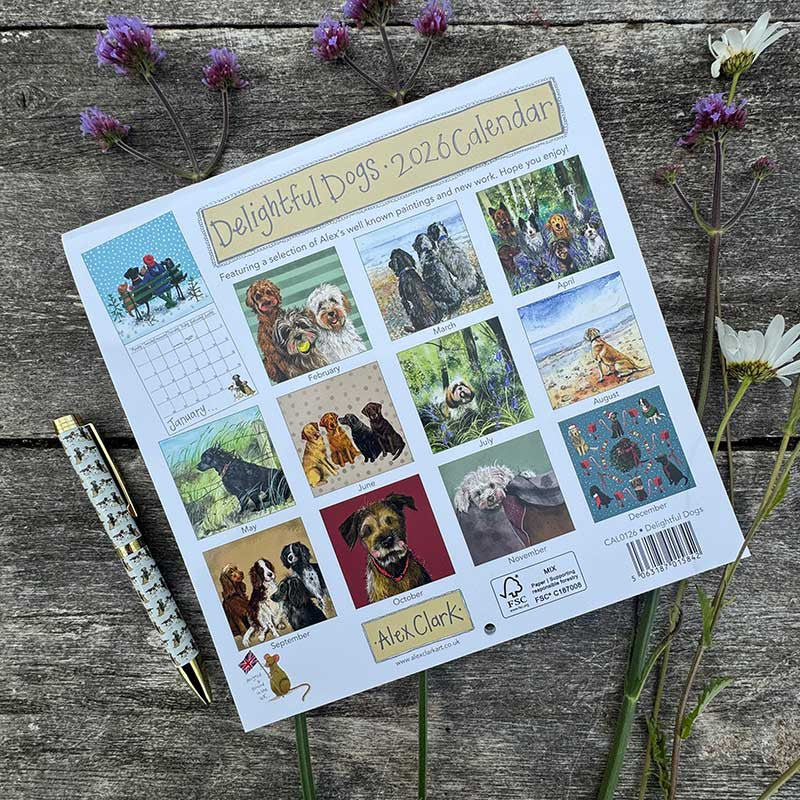 Delightful Dogs 2026 Calendar - by Alex Clark