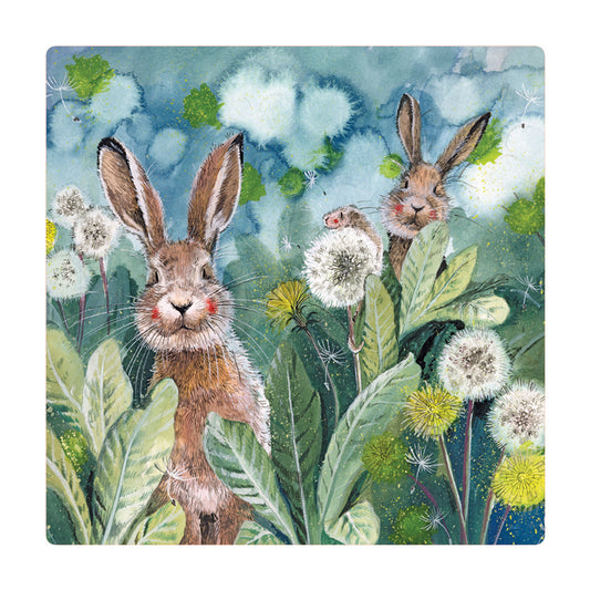 Rabbit Ears Up Fridge Magnet - by Alex Clark