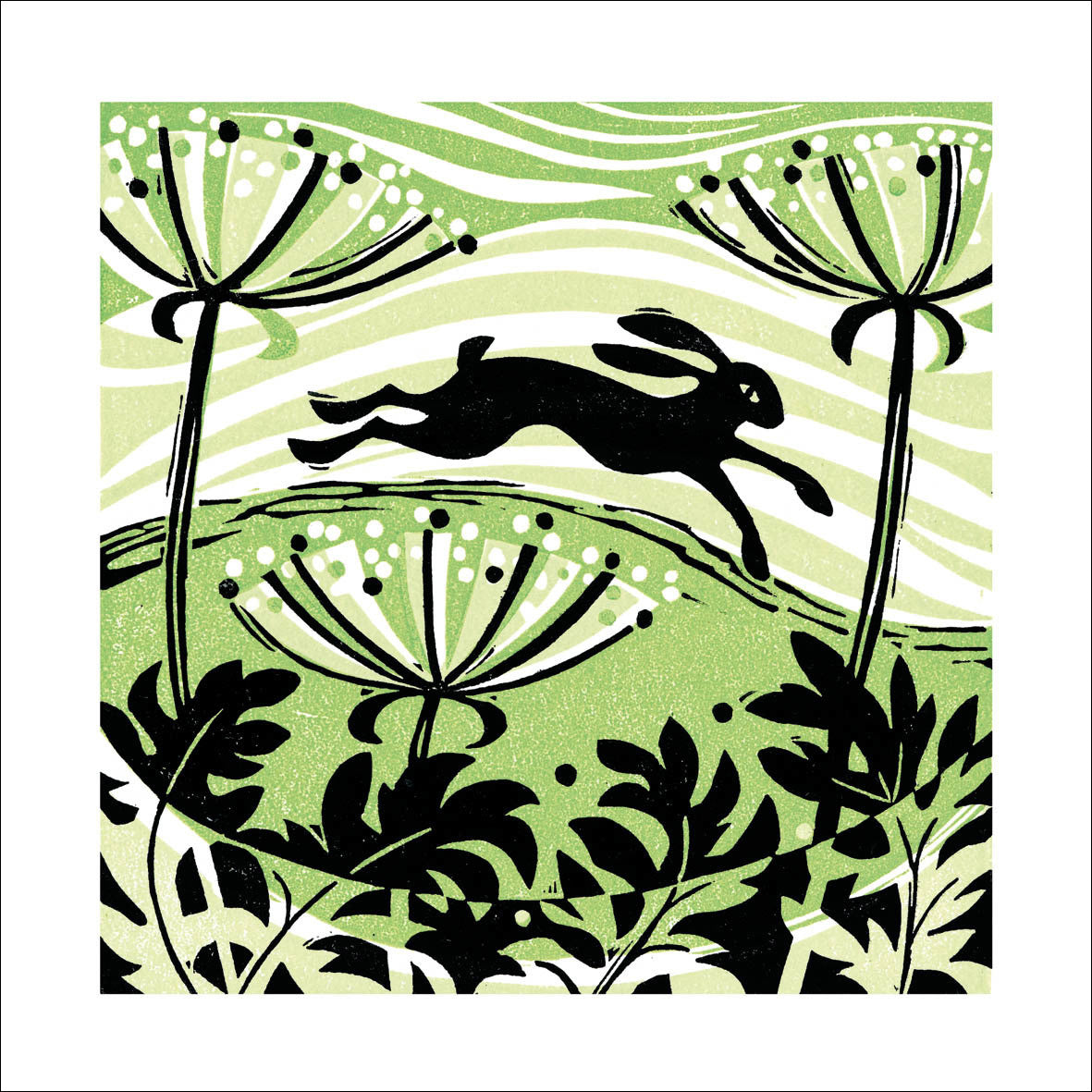 Hillside Hare Greeting Card - by Manda Beeching