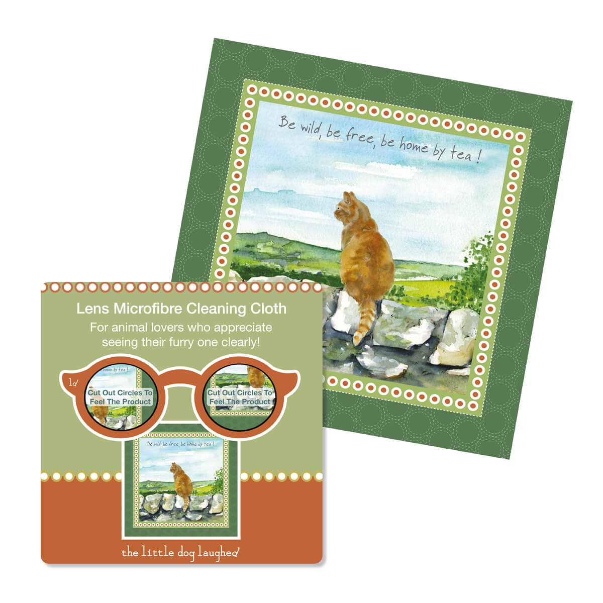 Ginger Cat 'Be Wild' Glasses Lens Cleaner - Little Dog Laughed