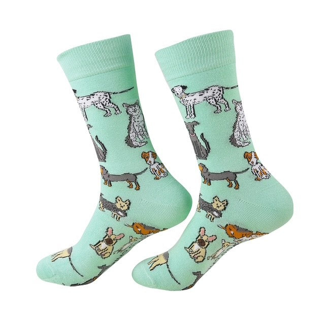 Dog Bamboo Socks - Mint Size 6-11