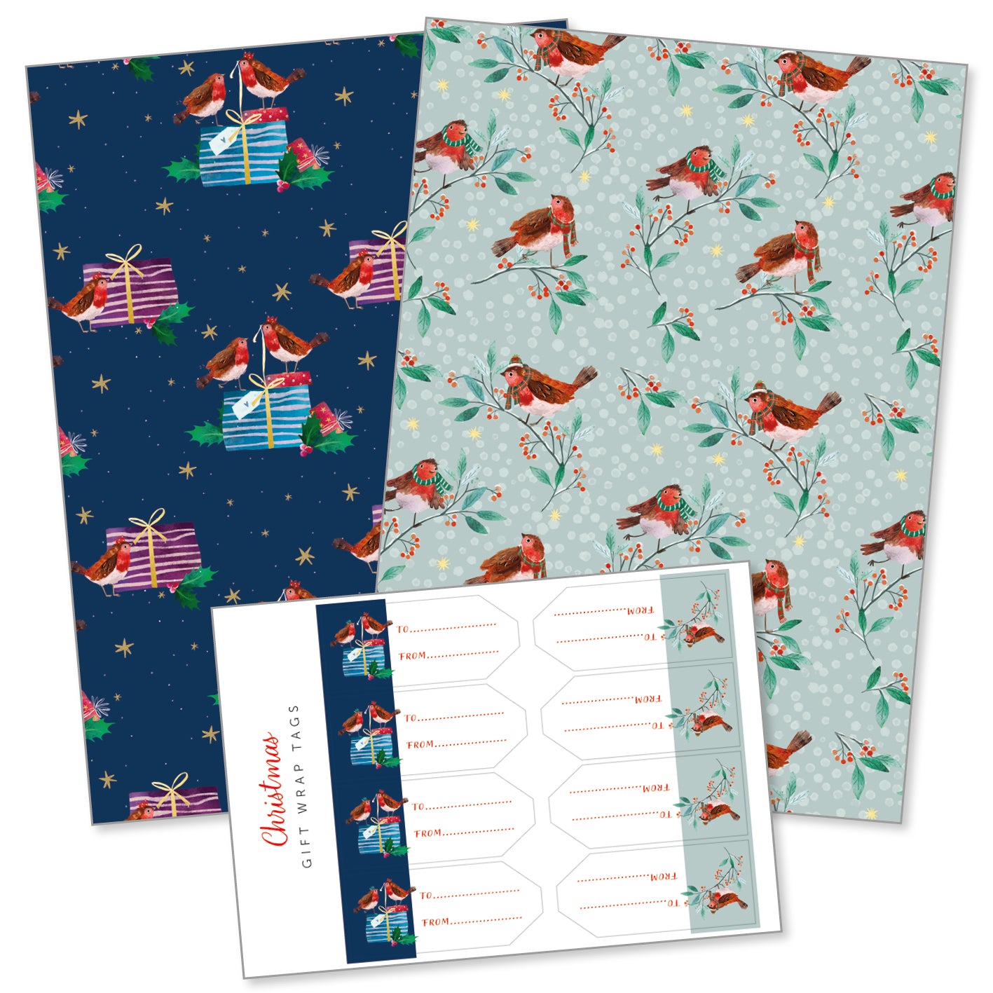 Christmas wrap - Robin Friends