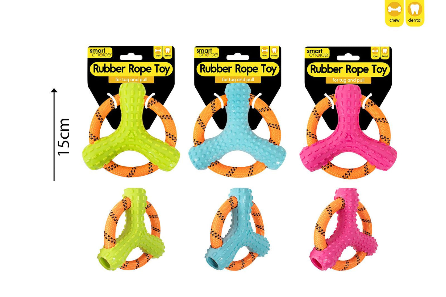 Rubber and Rope Ring Dog Toy