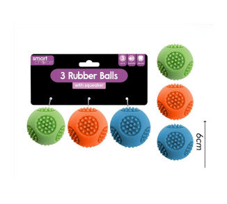 Rubber Ball with Squeaker - Pack of 3