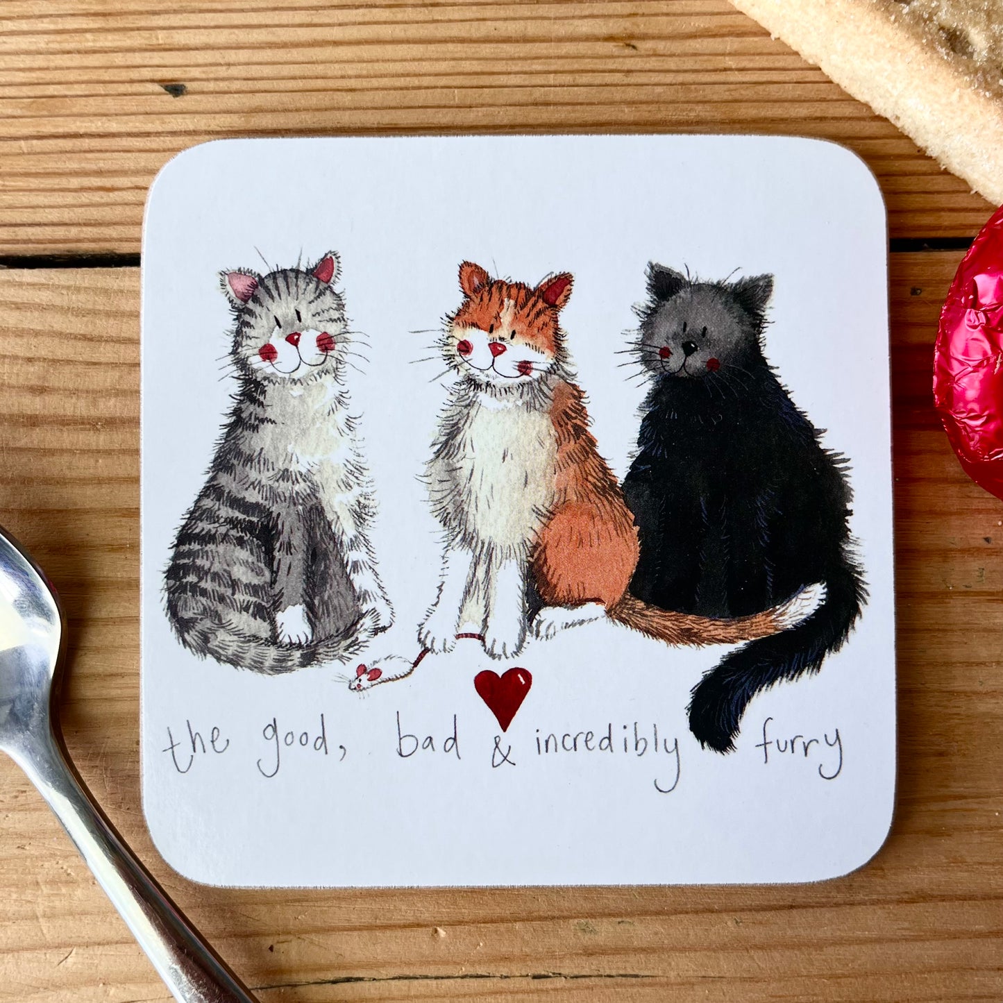 The Good the bad (AKA Charismatic cat) Coaster - Alex Clark