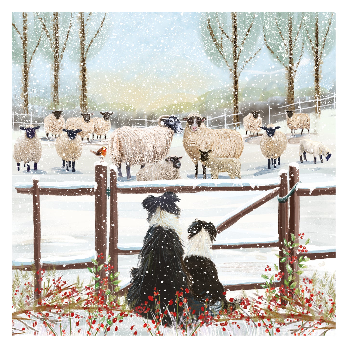 Christmas Cards Pack of 10 - Watching The Flock