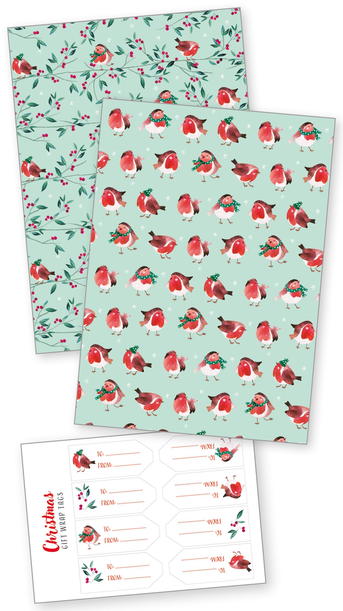 Winter Robins Gift Wrap