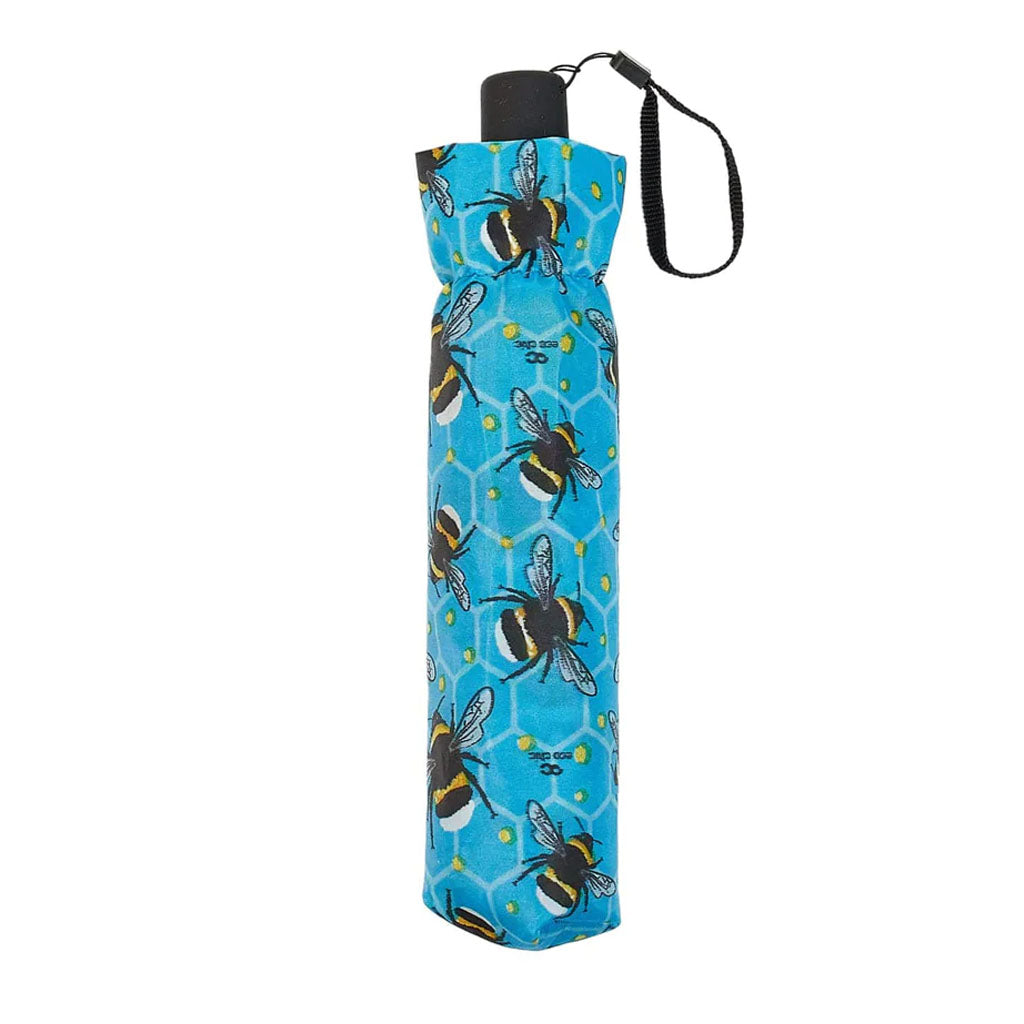 Eco Chic Foldable Mini Bee umbrella - Blue