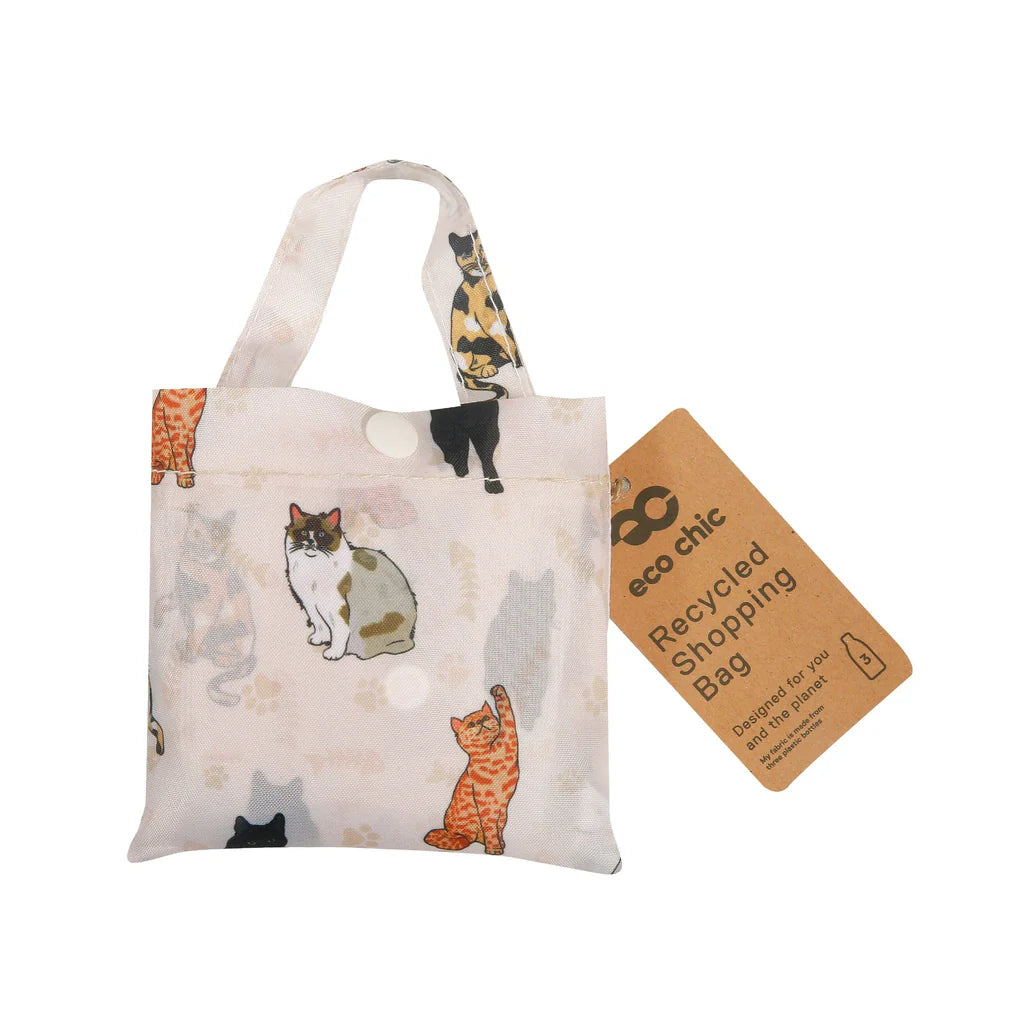 Eco Chic Foldable Shopper - Beloved White Cats
