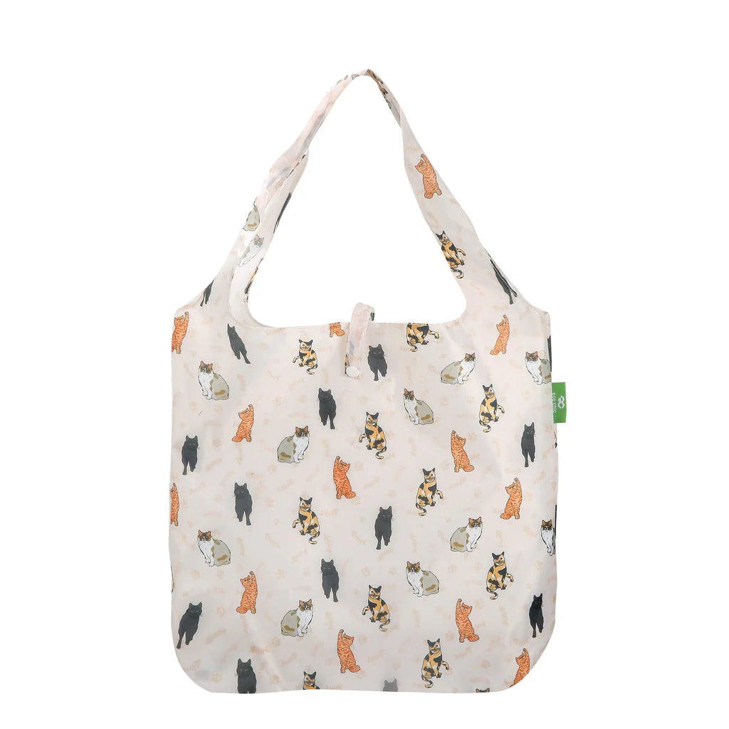 Eco Chic Foldable Shopper - Beloved White Cats