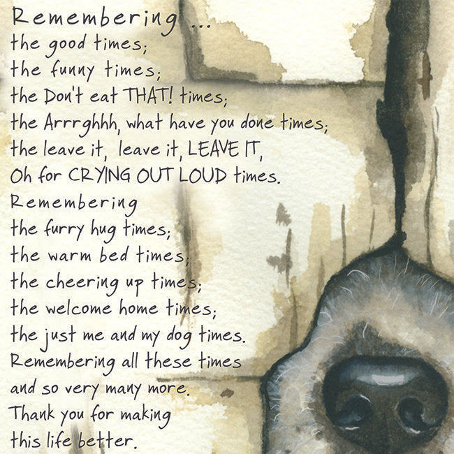 Remember Dog Condolence Card - by Little Dog Laughed