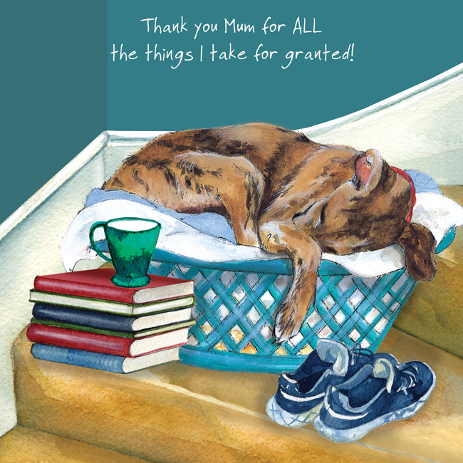 Greyhound 'Mum Thank You' Greeting Card - by Little Dog Laughed