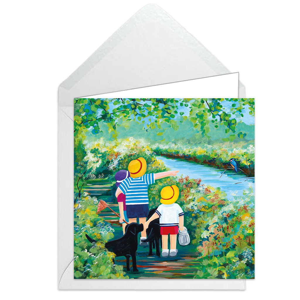 Nature Trail Black Dog Greeting Card - Eco Friendly Co.