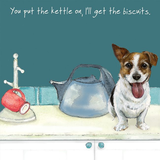 Jack Russell 'Kettle On' Greeting Card by Little Dog Laughed