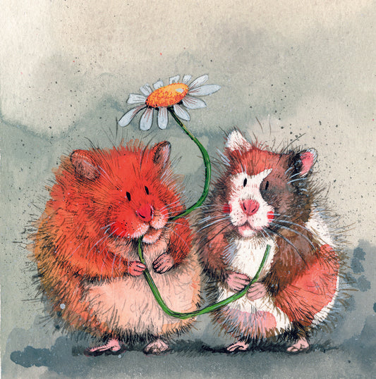 Ginger & Patch Greeting Card - by Alex Clark