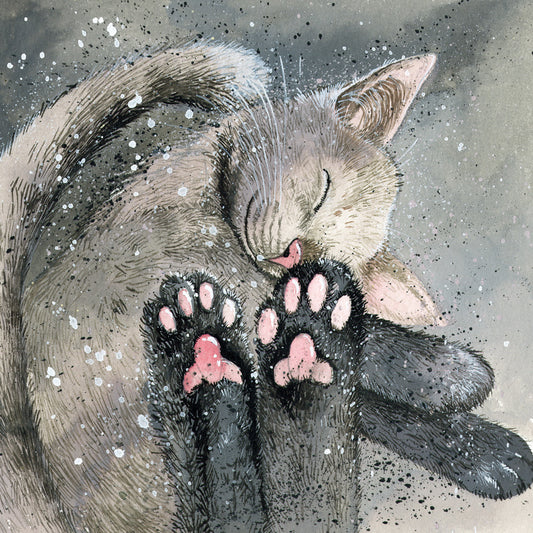 Toe Beans Cat Greeting Card - by Alex Clark