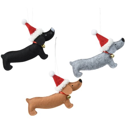 Dog Wearing Christmas Hat Decoration