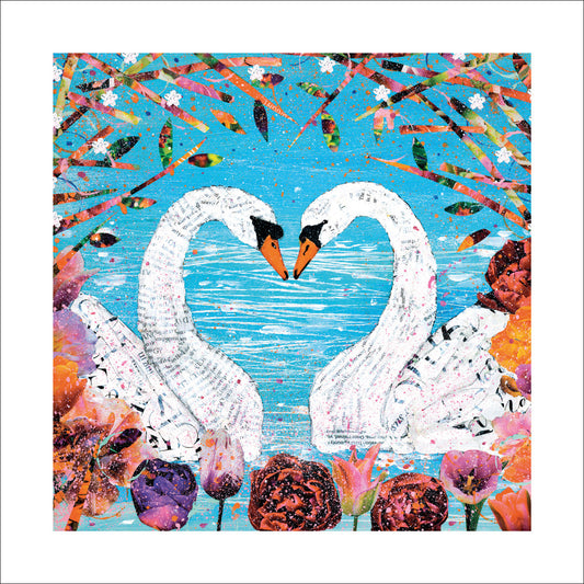 AJS - Royal Beauties Swans Greeting Card - by Adam James Severn
