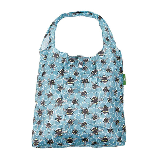 Eco Chic Bees Foldable Shopper - Blue