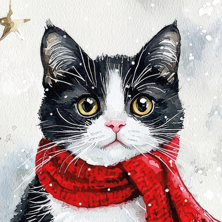 Christmas Cards Pack of 10 - Chilly Pink Nose Cat