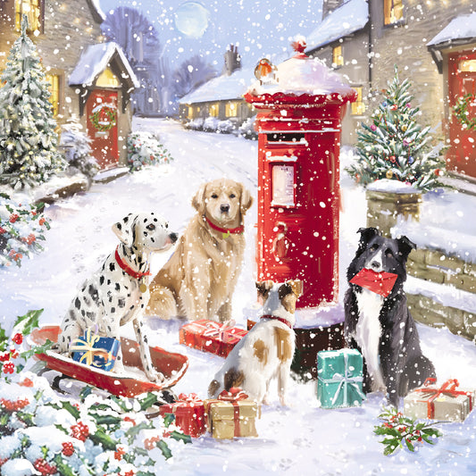 Christmas Cards Pack of 10 - Christmas Post Dogs