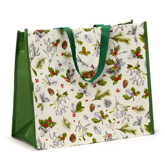Christmas Winter Botanicals RPET Reusable Shopping Bag