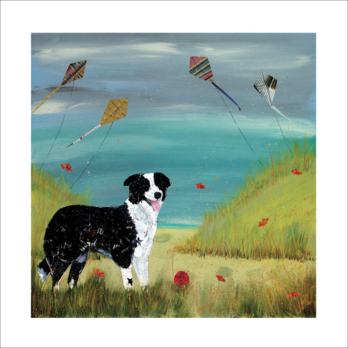 Collie in the Sand Dunes Greeting Card - by Adam James Severn