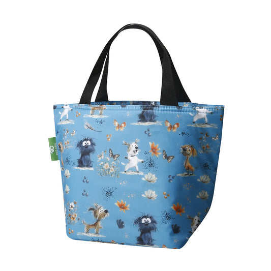Eco Chic Blue Recycled Lunch Cool Bag - Dogs Doodle