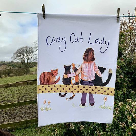 Crazy Cat Lady Tea Towel - Alex Clark