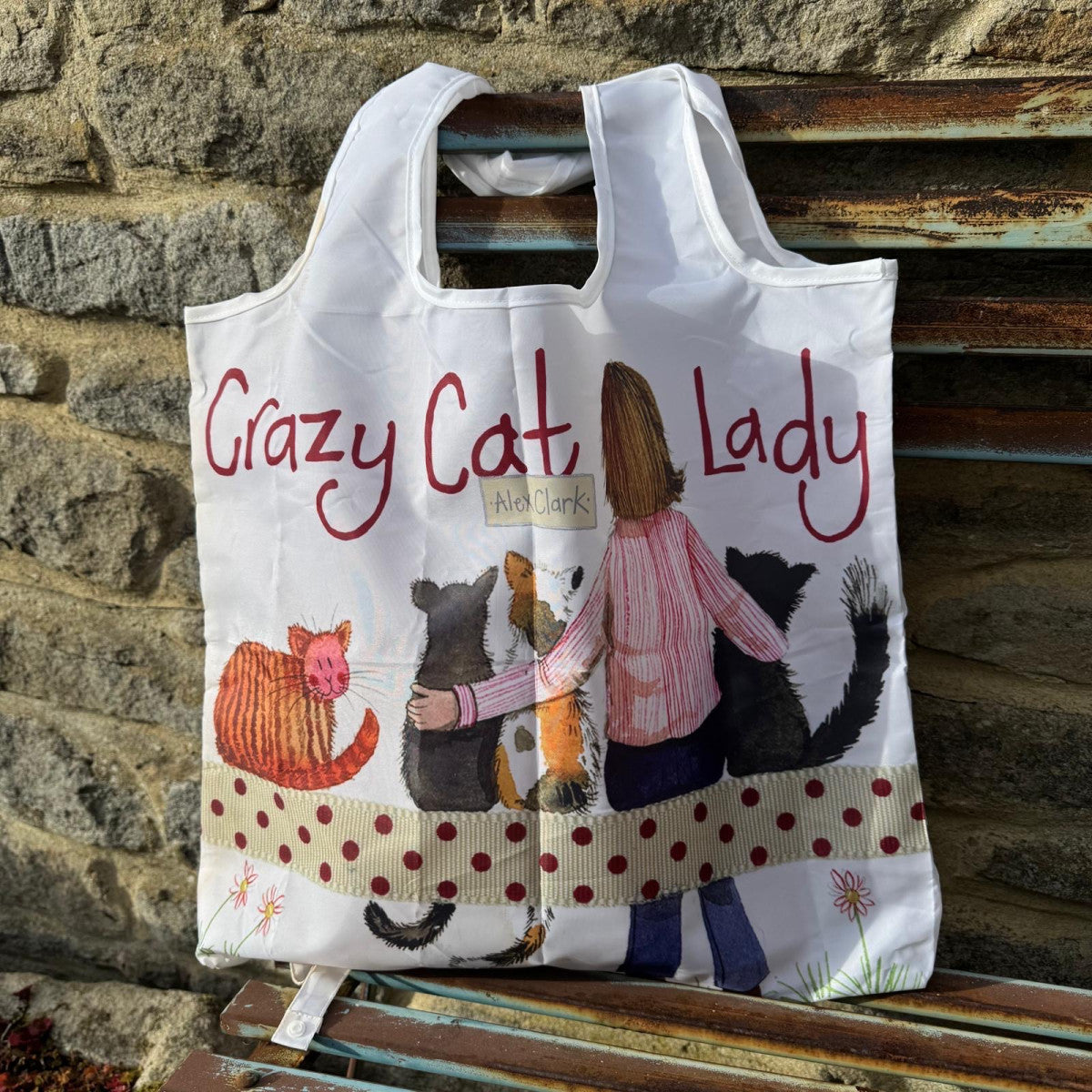 Crazy Cat Lady Reusable Shopping Bag - by Alex Clark