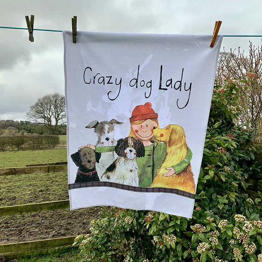 Crazy Dog Lady Tea Towel - Alex Clark