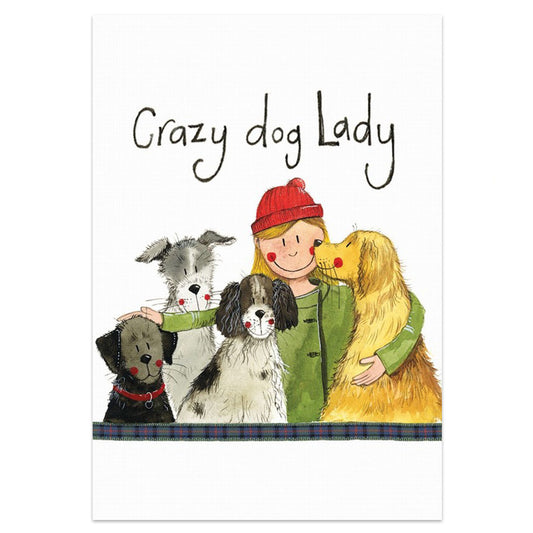 Crazy Dog Lady Tea Towel - Alex Clark