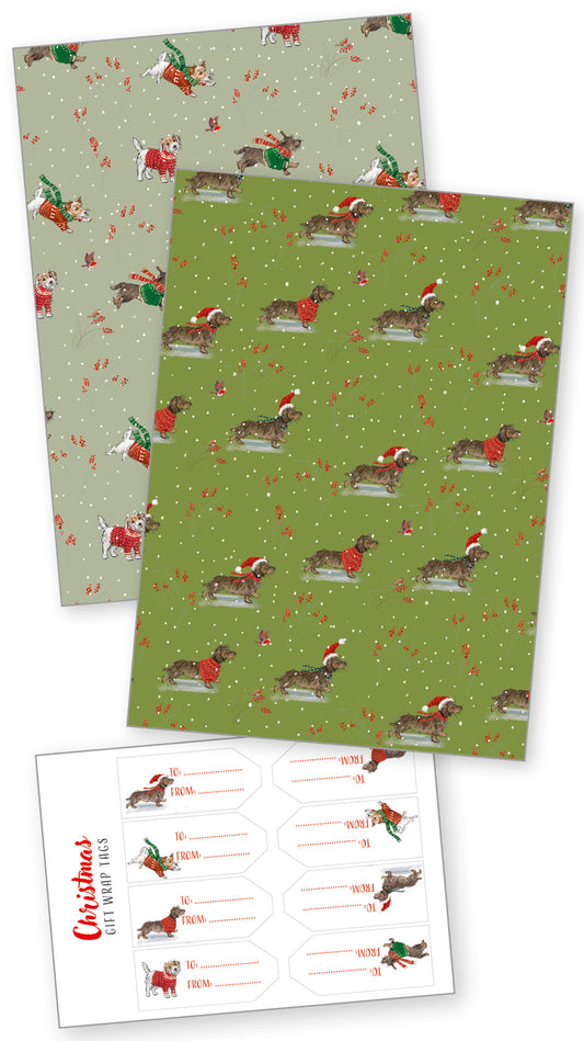 Festive Dogs Gift Wrap