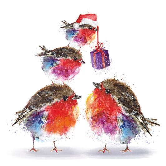 Christmas Cards Pack of 10 - Fluffy Family Christmas