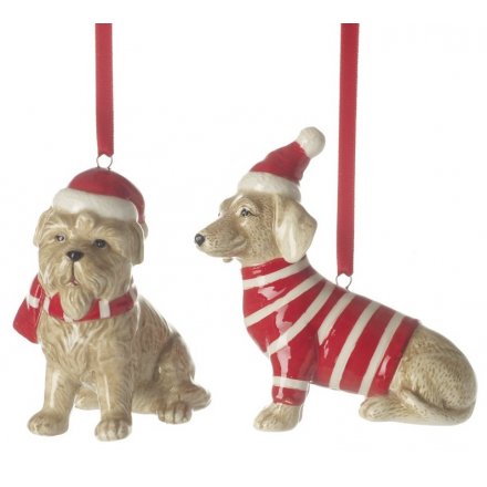 Hanging Christmas Dog Decoration