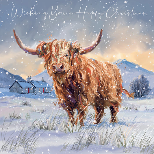 Christmas Cards Pack of 10 - Highland Cow