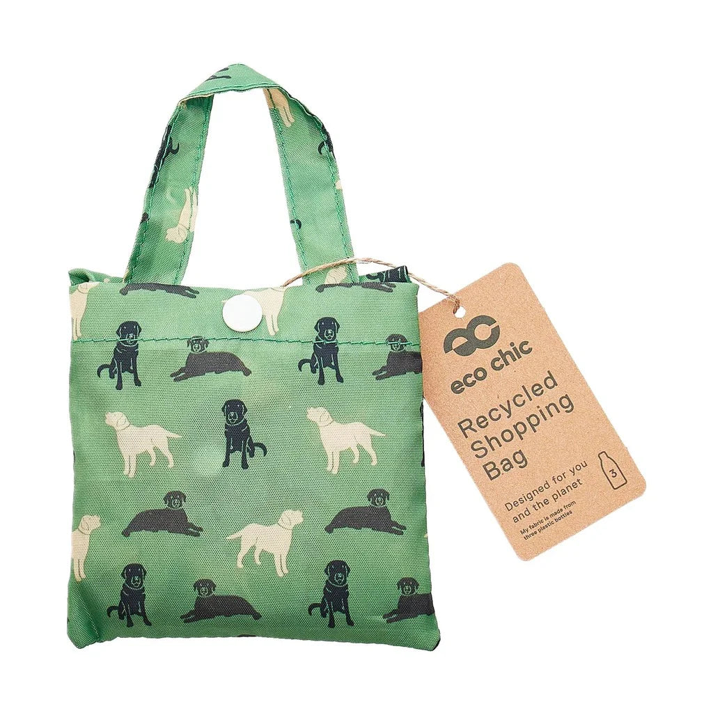 Eco Chic Dogs Foldable Shopper - Green