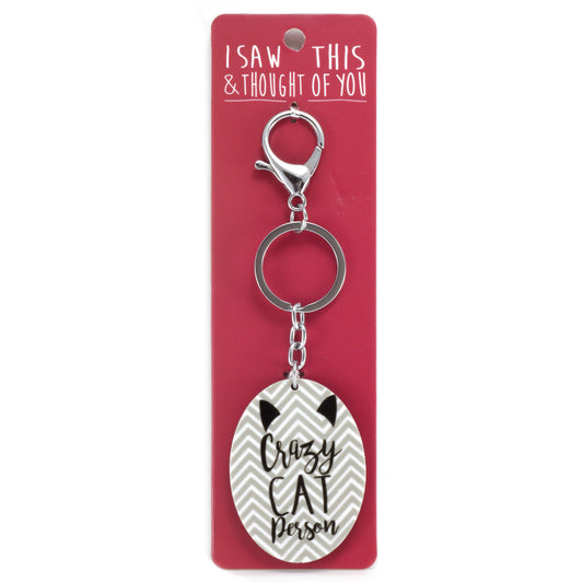 Crazy Cat Person Keyring
